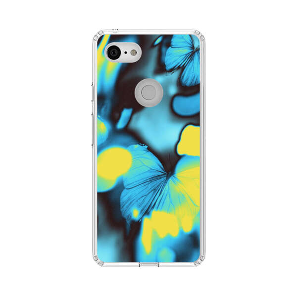 Blue Butterflies Glowing Abstract Background Google Pixel 3 Case