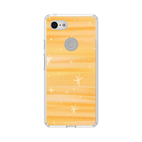 Bright Orange Star Pattern Google Pixel 3 Case
