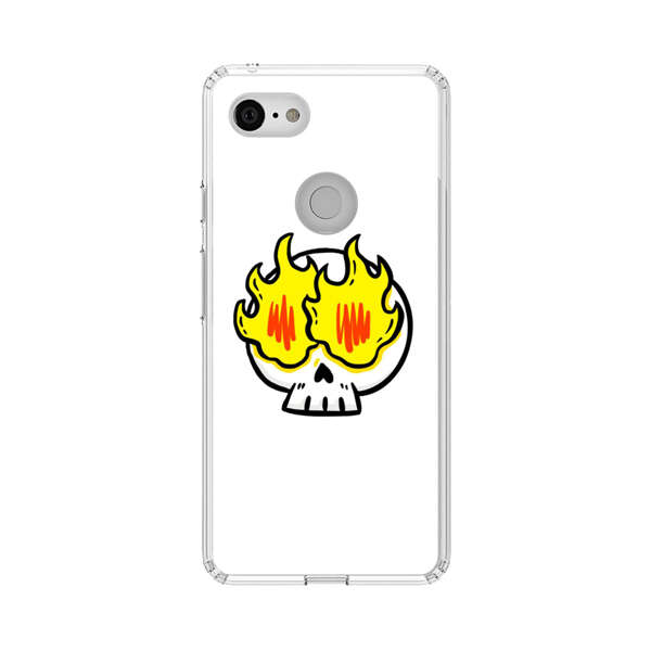 Cartoon Skull with Flames Google Pixel 3 Case