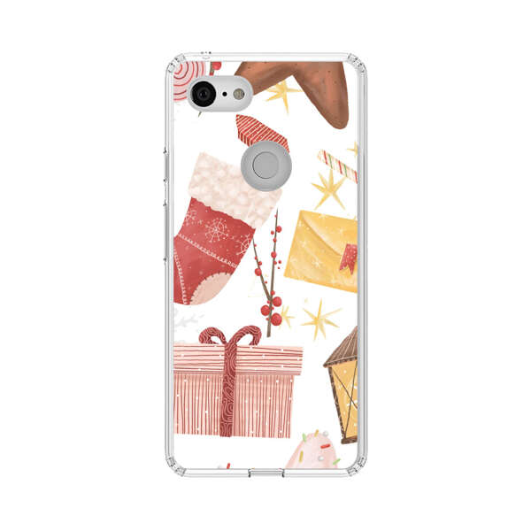 Christmas Festive Pattern with Gingerbread and Gifts Google Pixel 3 Case