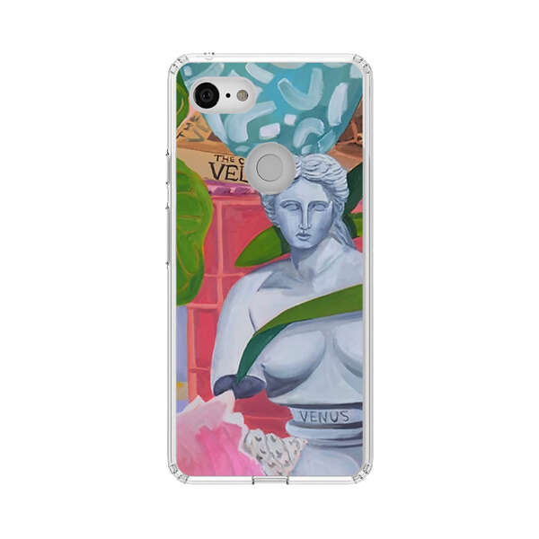 Classical Venus Bust with Green Leaves and Vibrant Vases Google Pixel 3 Case