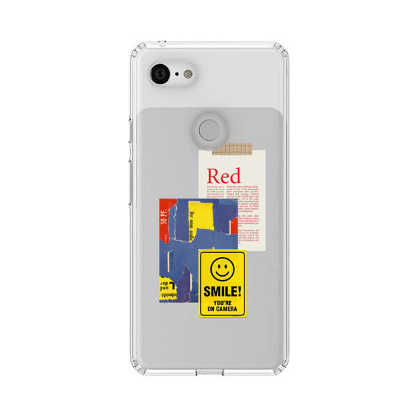 Collage Torn Paper Smiley Face Yellow Sign Google Pixel 3 Case
