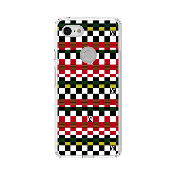 Colorful Checkerboard Stripes Pattern Google Pixel 3 Case