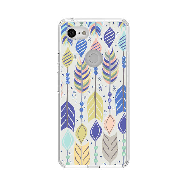 Colorful Feathers Pattern Pastel Google Pixel 3 Case