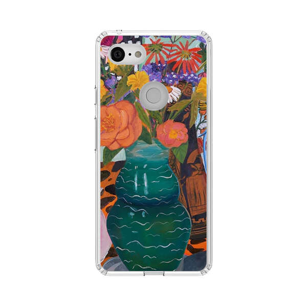 Colorful Still Life with Flower Vases and Shell Google Pixel 3 Case