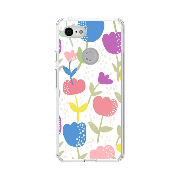 Colorful Tulip Floral Pattern Google Pixel 3 Case