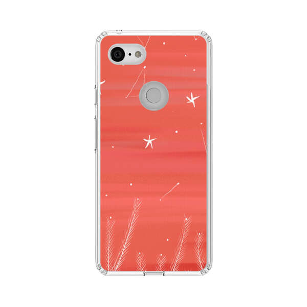 Coral Night Sky with Stars and Plants Google Pixel 3 Case