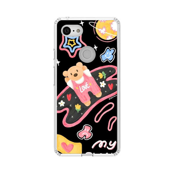 Cute Teddy Bear Love Space Design Google Pixel 3 Case