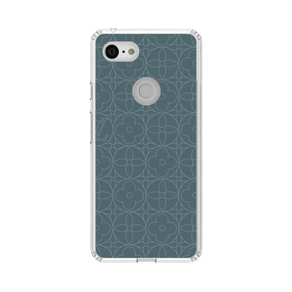 Elegant Blue Geometric Floral Pattern Google Pixel 3 Case