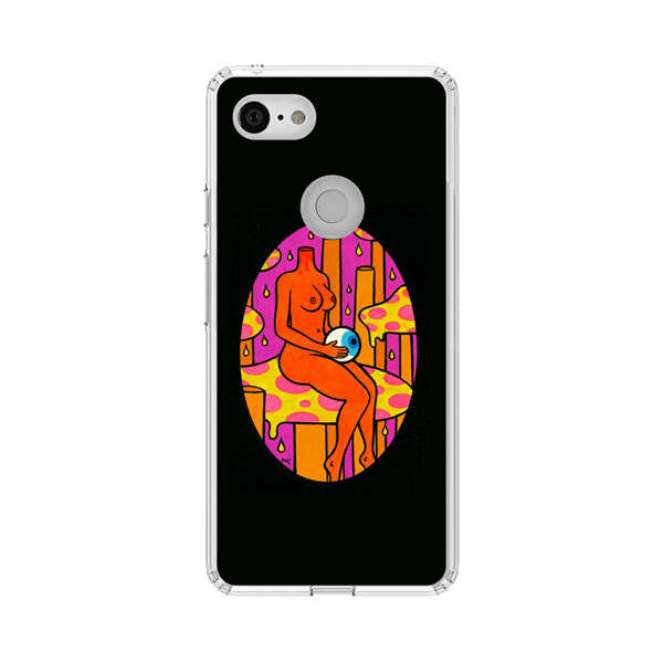 Faceless Nude Figure Holding Sphere Abstract Art Google Pixel 3 Case