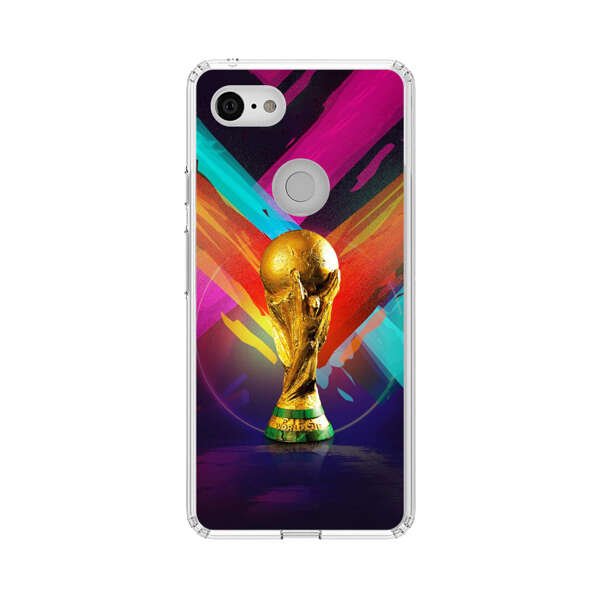 Golden Soccer Trophy with Colorful Abstract Background Google Pixel 3 Case