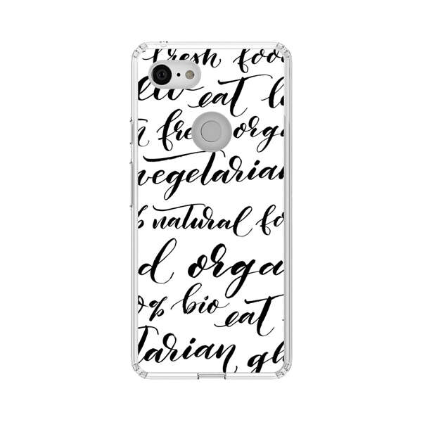Healthy Food Lifestyle Calligraphy Pattern Google Pixel 3 Case