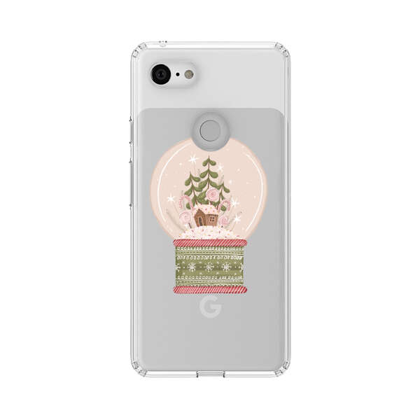 Holiday Snow Globe with Gingerbread House Google Pixel 3 Case
