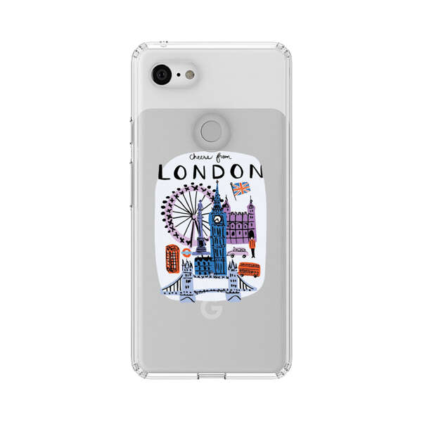 London Iconic Landmarks Illustration Google Pixel 3 Case
