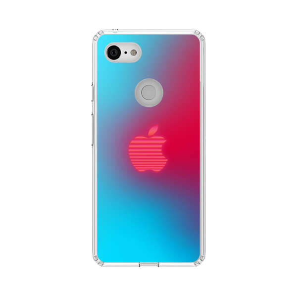 Neon Striped Apple Logo Gradient Background Google Pixel 3 Case