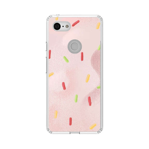 Pastel Pink Sprinkles Pattern Google Pixel 3 Case