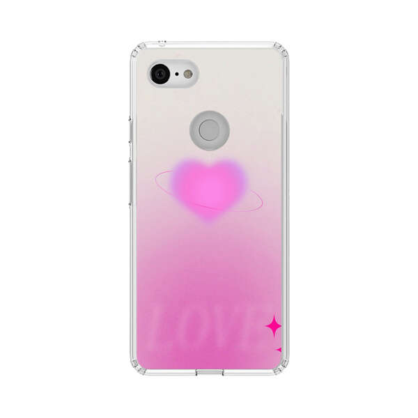 Pink Glowing Heart Love Sparkle Google Pixel 3 Case