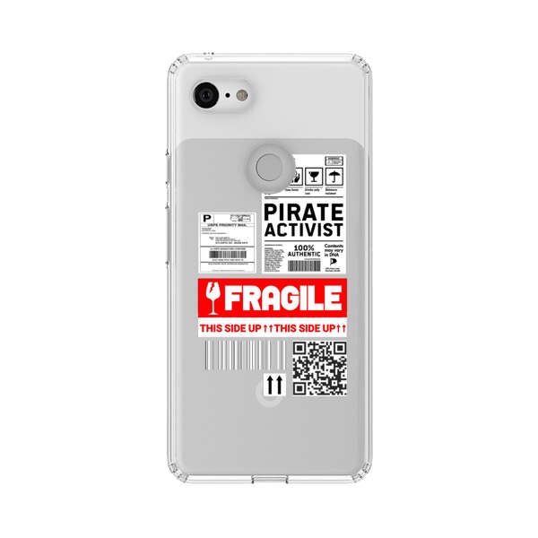 Pirate Activist Fragile Shipping Label Google Pixel 3 Case