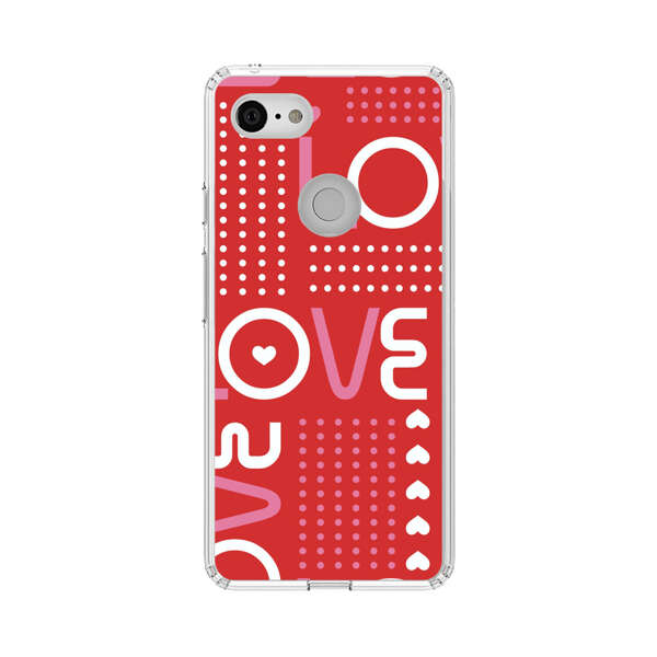 Red Love Typography Pattern Google Pixel 3 Case