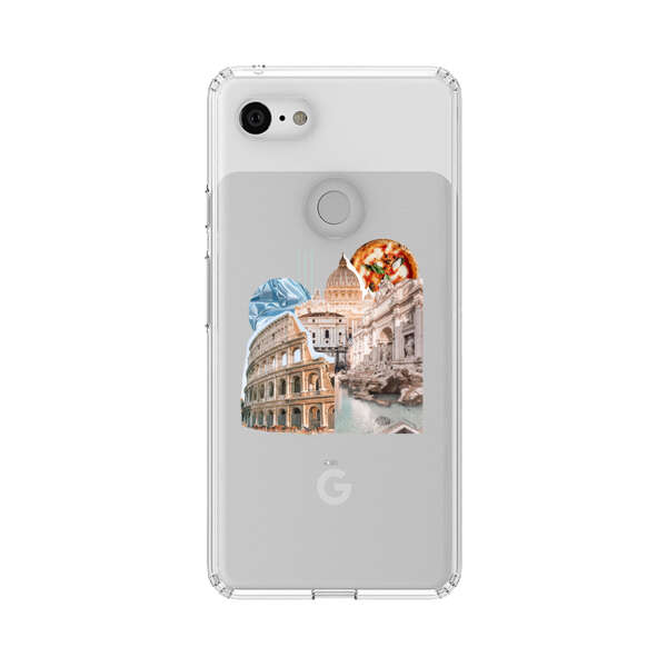 Rome Landmarks with Pizza Google Pixel 3 Case