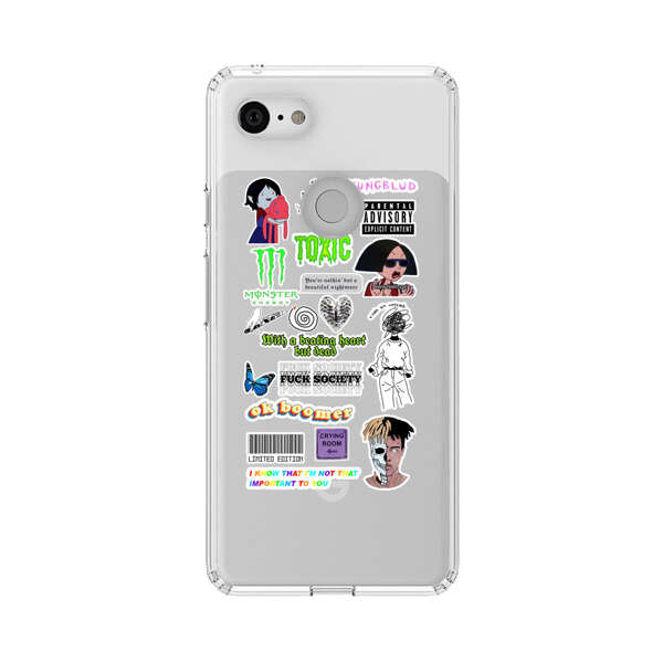 Sticker Collage Edgy Expressive Pop Culture Google Pixel 3 Case