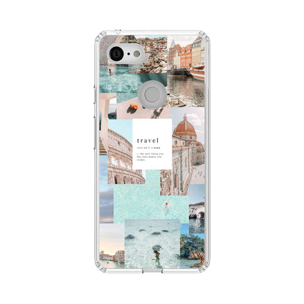 Travel Scenic Collage with Landmarks and Coastline Google Pixel 3 Case
