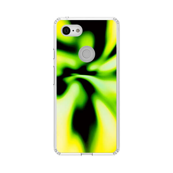 Vibrant Abstract Green and Yellow Swirl Google Pixel 3 Case