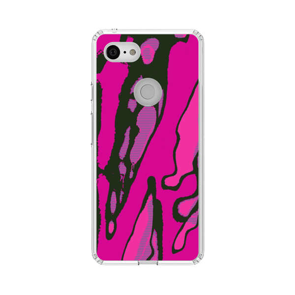 Vibrant Abstract Magenta Black Pattern Google Pixel 3 Case