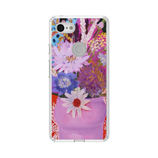 Vibrant Floral Bouquet in Pink Vase Google Pixel 3 Case