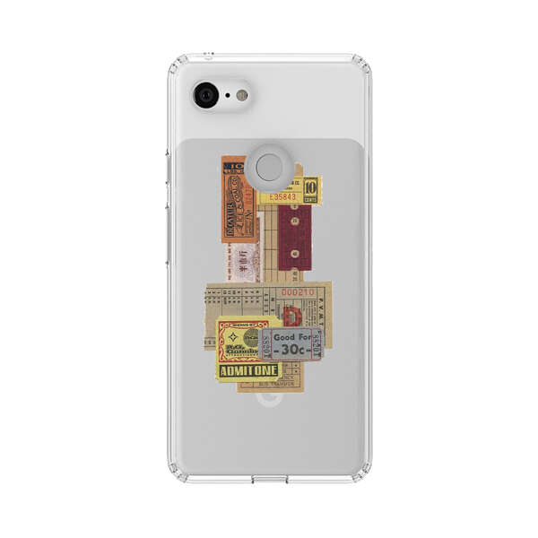 Vintage Admission and Raffle Tickets Collage Google Pixel 3 Case