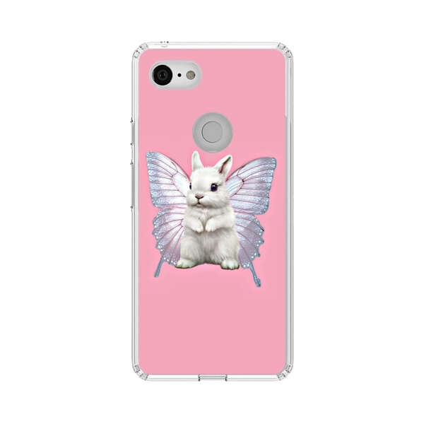 White Bunny with Butterfly Wings Google Pixel 3 Case