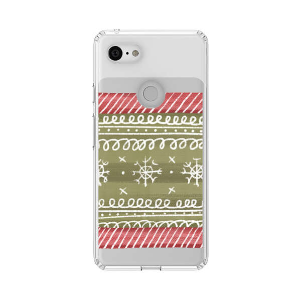 Winter Pattern with Snowflakes and Red Stripes Google Pixel 3 Case