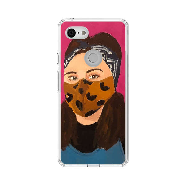 Woman Leopard Print Face Mask Google Pixel 3 Case