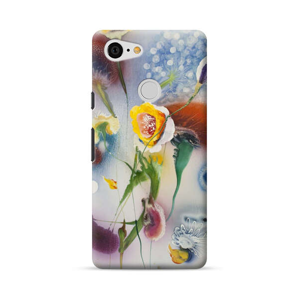 Abstract Colorful Flowers Google Pixel 3 Hard Case