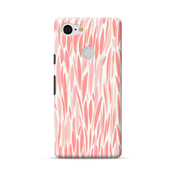 Abstract Coral Wavy Lines Pattern Google Pixel 3 Hard Case