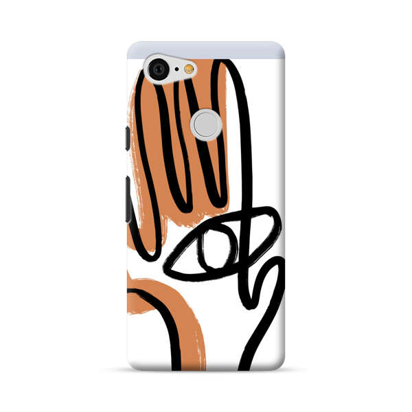 Abstract Minimalist Hand with Eye Google Pixel 3 Hard Case