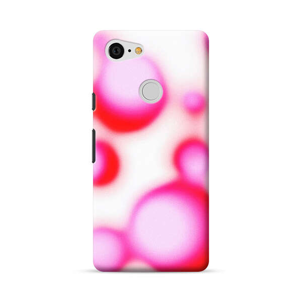 Abstract Pink and Red Blurry Circles Google Pixel 3 Hard Case