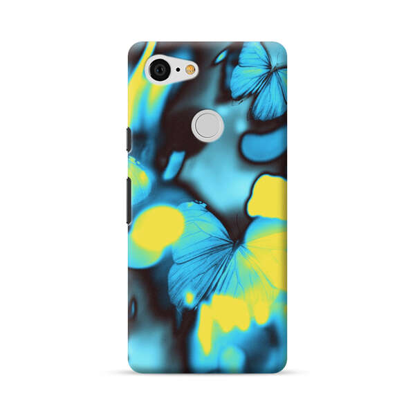 Blue Butterflies Glowing Abstract Background Google Pixel 3 Hard Case