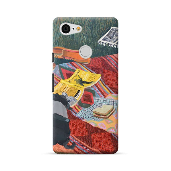 Charming Picnic Scene with Blanket and Food Google Pixel 3 Hard Case