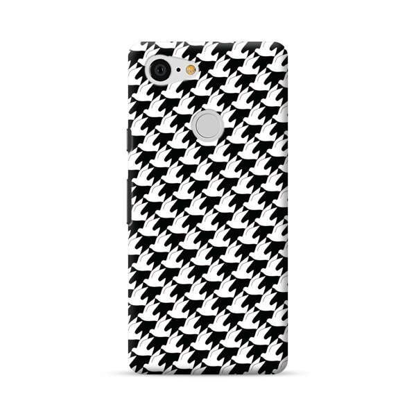 Classic Black and White Houndstooth Pattern Google Pixel 3 Hard Case
