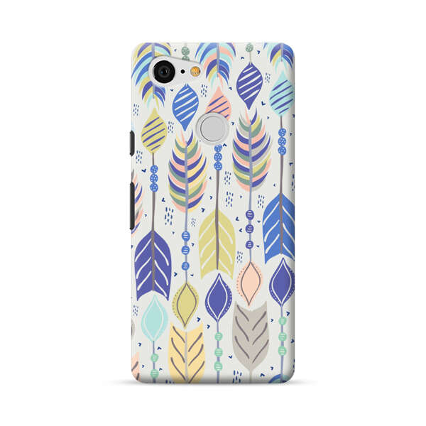Colorful Feathers Pattern Pastel Google Pixel 3 Hard Case