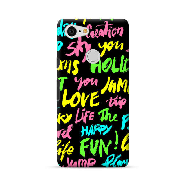 Colorful Positive Motivational Words Pattern Google Pixel 3 Hard Case
