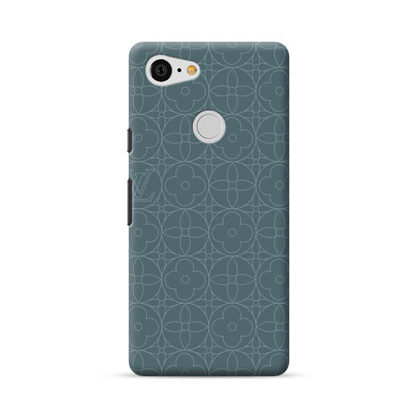 Elegant Blue Geometric Floral Pattern Google Pixel 3 Hard Case
