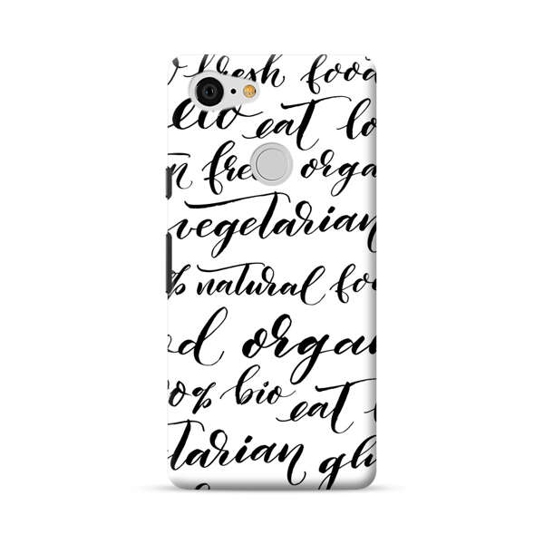 Healthy Food Lifestyle Calligraphy Pattern Google Pixel 3 Hard Case