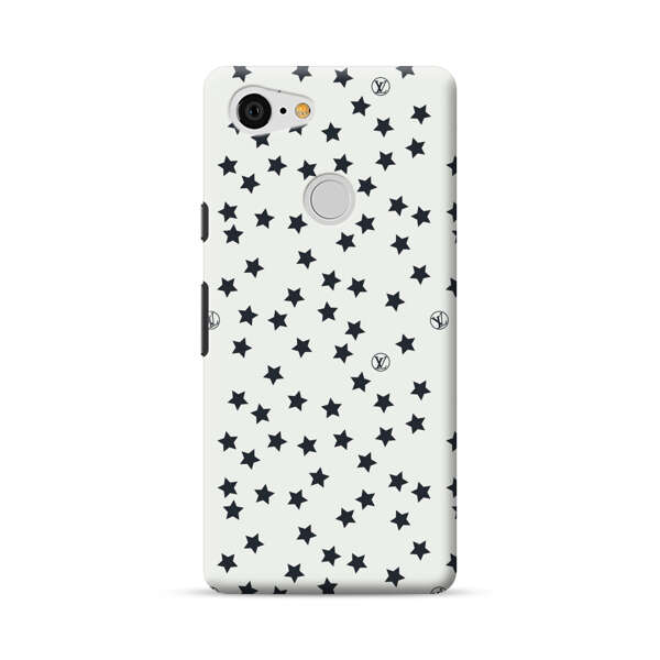 Minimalist Black Stars Pattern Google Pixel 3 Hard Case