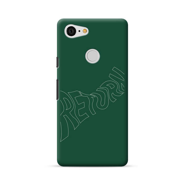 Minimalist Green Wavy Return Text Google Pixel 3 Hard Case
