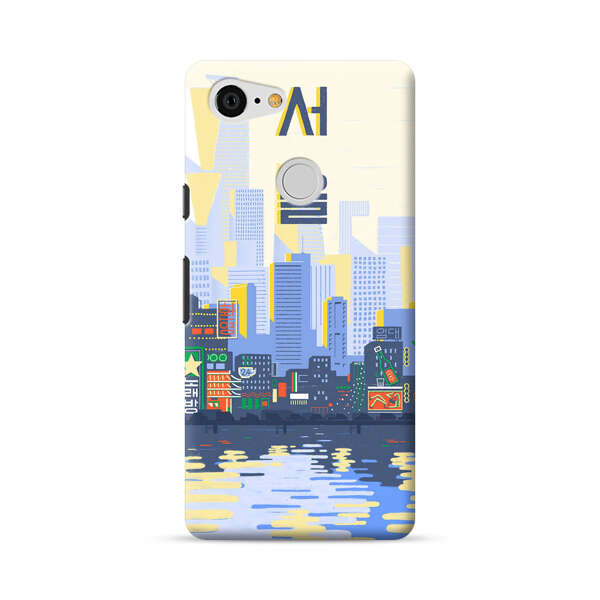 Modern City Skyline Reflection Google Pixel 3 Hard Case