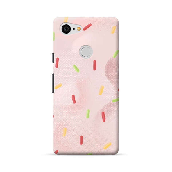 Pastel Pink Sprinkles Pattern Google Pixel 3 Hard Case