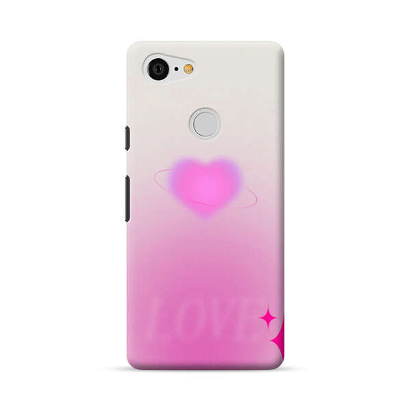 Pink Glowing Heart Love Sparkle Google Pixel 3 Hard Case