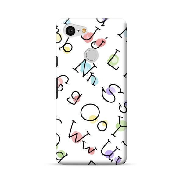 Playful Alphabet Pattern with Colorful Letters Google Pixel 3 Hard Case